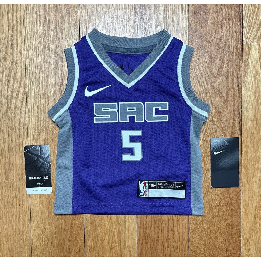 Sacramento Kings De’Aaron Fox Nike NBA Size 18 M Toddler Jersey Size Purple New